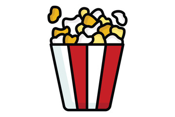Popcorn icon. colored outline icon style. icon related to snacks. catering elements vector illustration