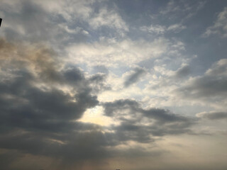 雲の隙間から見える太陽