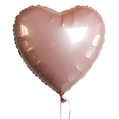 heart shaped balloon realistic 3D isolated on transparent background. generative ai
