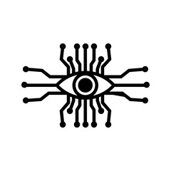  monitoring eye icon white on background