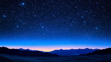 Starry night over desert mountains (1)