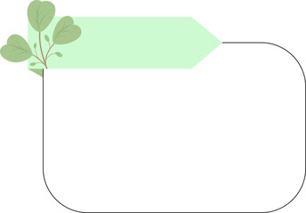 Geometric Banner with Botanical Accent Green Text Box with Leaf Illustration