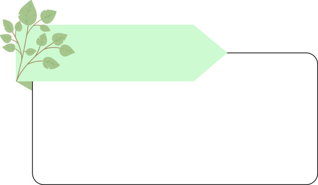 Geometric Banner with Botanical Accent Green Text Box with Leaf Illustration