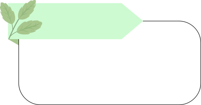 Geometric Banner with Botanical Accent Green Text Box with Leaf Illustration