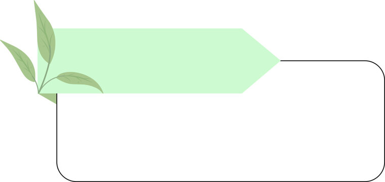 Geometric Banner with Botanical Accent Green Text Box with Leaf Illustration