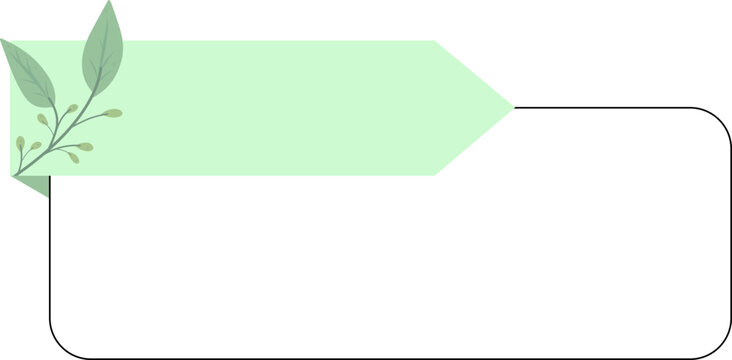 Geometric Banner with Botanical Accent Green Text Box with Leaf Illustration