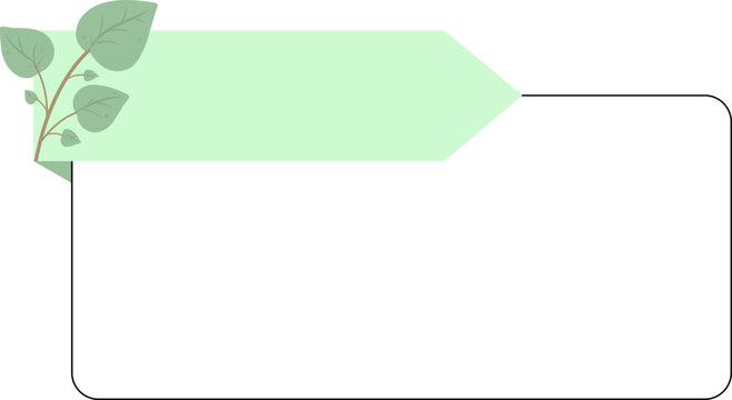 Geometric Banner with Botanical Accent Green Text Box with Leaf Illustration