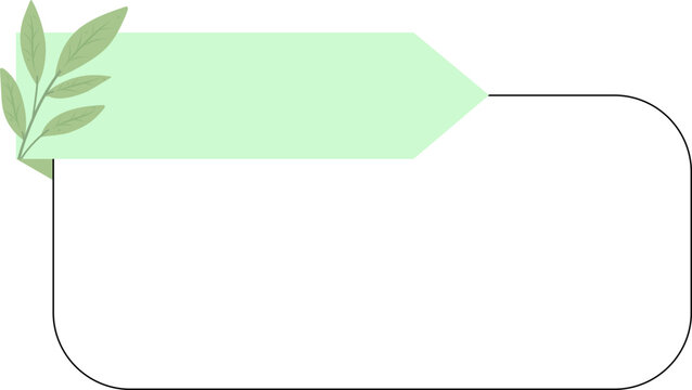 Geometric Banner with Botanical Accent Green Text Box with Leaf Illustration