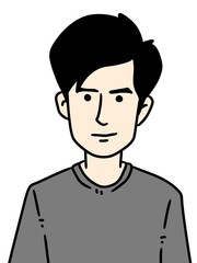 young man with hairstyle design and suit