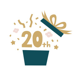 20thお祝いイラスト