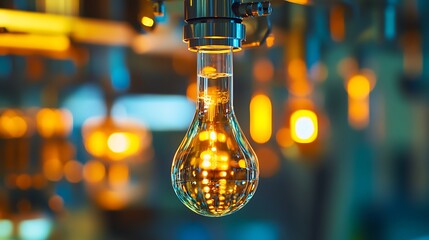 
Remote Collaboration and the Instant of Workplace Inspiration: A focus on the glowing filament, signifying the creative sparks ignited by remote teams and flexible work models, ideal for corporate tr