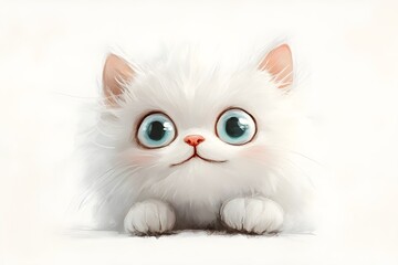 Crazy cute cat illustration