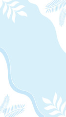 Light blue background with soft, white, decorative leaf accents creating a serene and minimalist design.