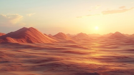 Naklejka premium Desert landscape at sunset