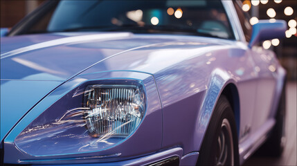 Fototapeta premium car, auto, automobile, headlight, vehicle, transportation, sports, luxury, front, new, silver, fast, transport, light, wheel, bumper, sport, speed, design, shiny, chrome, expensive, cars, vintage, mot