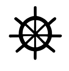 Obraz premium ship wheel flat icon