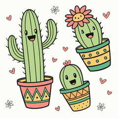 cactus in a pot with flowers