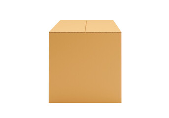 Brown Cardboard paper box, transparent background