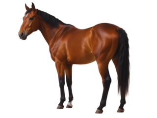 Chestnut Horse Isolated on Black Background