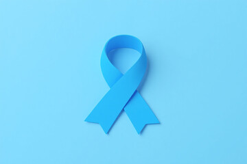 blue awareness ribbon on a blue background