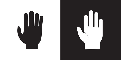 Raising hands vector isolated icon illustration. Open hands emoticon. White and  Black color Design.