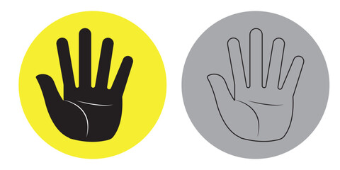 Raising hands vector isolated icon illustration. Open hands emoticon. White and  Black color Design.