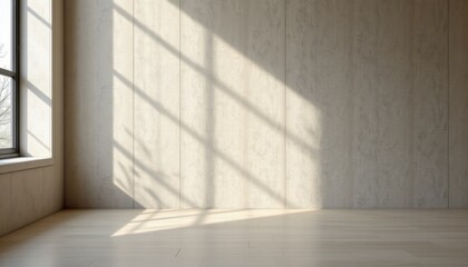 Natural light reflection in minimalist interior design modern room photography bright environment wide angle aesthetic appeal