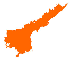 Andhra Pradesh state map in orange – isolated flat vector graphic