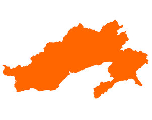 Arunachal Pradesh state map in orange – isolated flat vector graphic