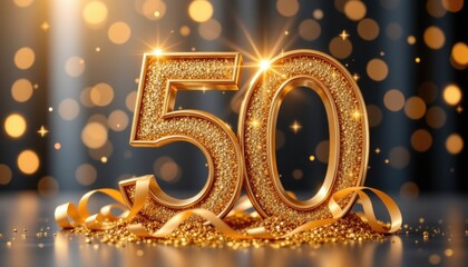 Celebrating 50 years golden anniversary party festive atmosphere celebration glamorous viewpoint joyful concept