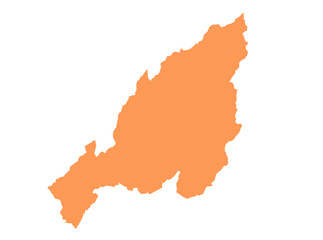 Obraz premium Nagaland state map in orange – isolated flat vector graphic