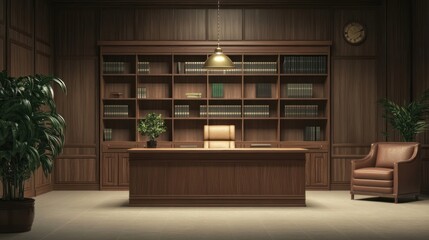 Elegant Wooden Executive Office Interior Design