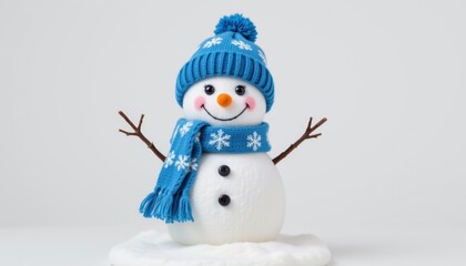 Obraz premium Charming snowman decoration winter wonderland photography indoor close-up festive spirit