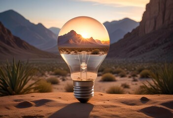 light bulb in the desert