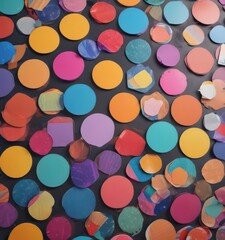 Colorful round & square stickers, diverse textures , label stickers, colorful