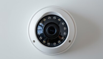 Surveillance camera installation for home security urban setting product showcase modern environment close-up view safety concept