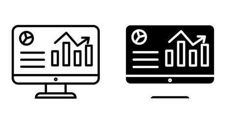 menagement data icon white on background