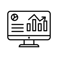 menagement data icon white on background