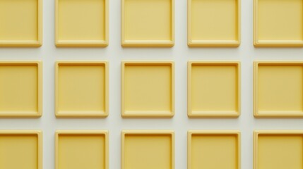 A pattern of yellow square trays arranged in a regular grid on a light background.
