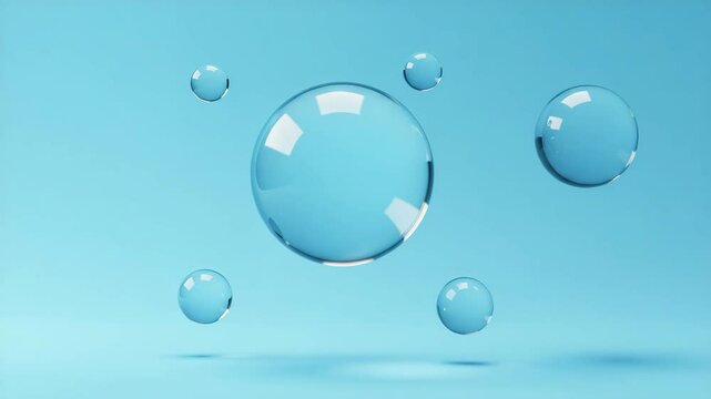 minimalist, floating, Transparent bubbles animated overlay, transparent 4K video, alpha channel, clear bubbles, transparent sphere, animated