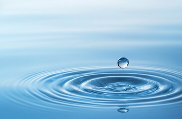 Water droplet impacting a placid surface, creating ripples (1)