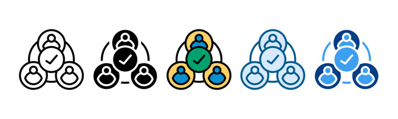 Team Collaboration Icon Set Multiple Style Collection