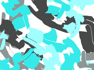Abstract Cyan and Black Shapes Background