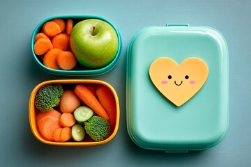 Healthy Meal Prep Ideas for Kids Kitchen Food Photography Fun Environment Top-Down View Nutrition Concept
