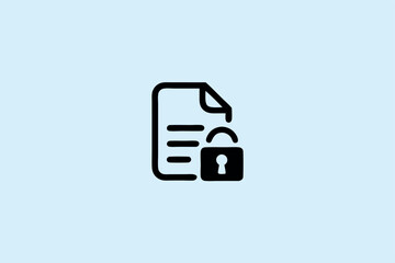 Secure document icon illustration representing data protection and file privacy concept