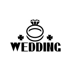 Wedding typography design on plain white transparent isolated background for card, shirt, hoodie, sweatshirt, apparel, tag, mug, icon, poster or badge