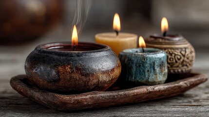 Tranquil meditation session featuring candles and incense in a peaceful home setting