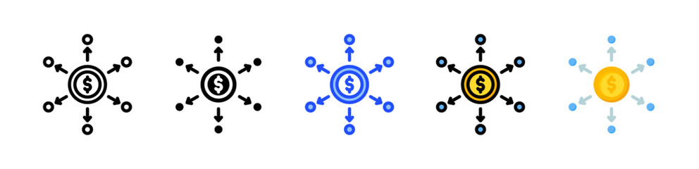 Fototapeta premium Decentralized Finance Icon Collection With Multiple Styles