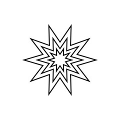 Star clip art design on plain white transparent isolated background for card, shirt, hoodie, sweatshirt, apparel, card, tag, mug, icon, poster or badge