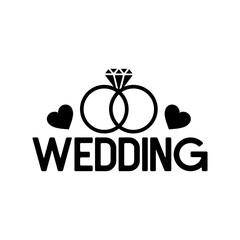 Wedding typography design on plain white transparent isolated background for card, shirt, hoodie, sweatshirt, apparel, tag, mug, icon, poster or badge